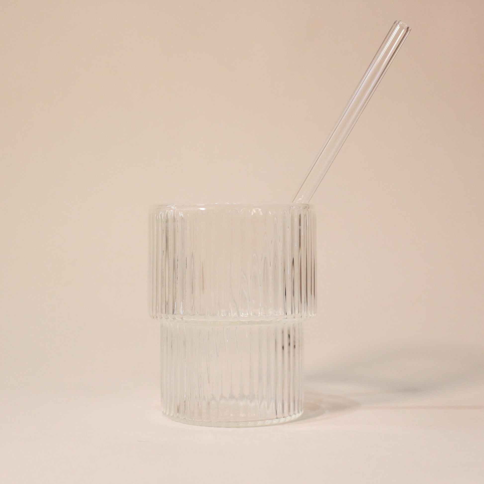 Vaso Rayas + sorbito vidrio