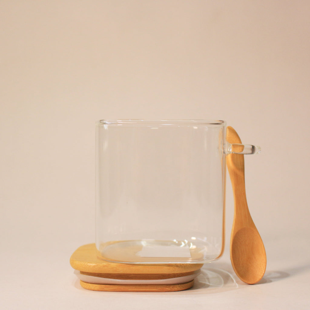 Contenedor con cuchara Bambú