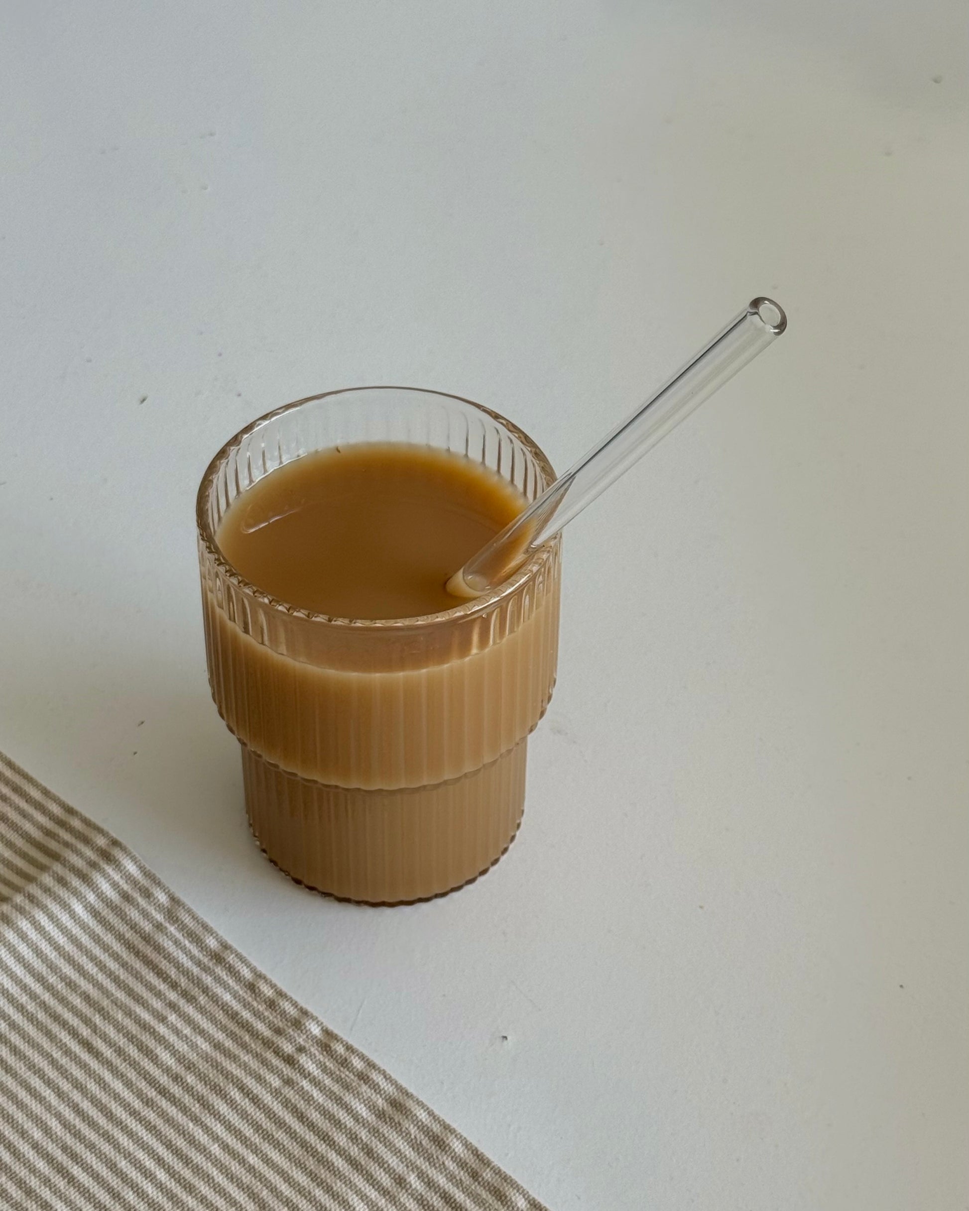 Vaso Rayas + sorbito vidrio