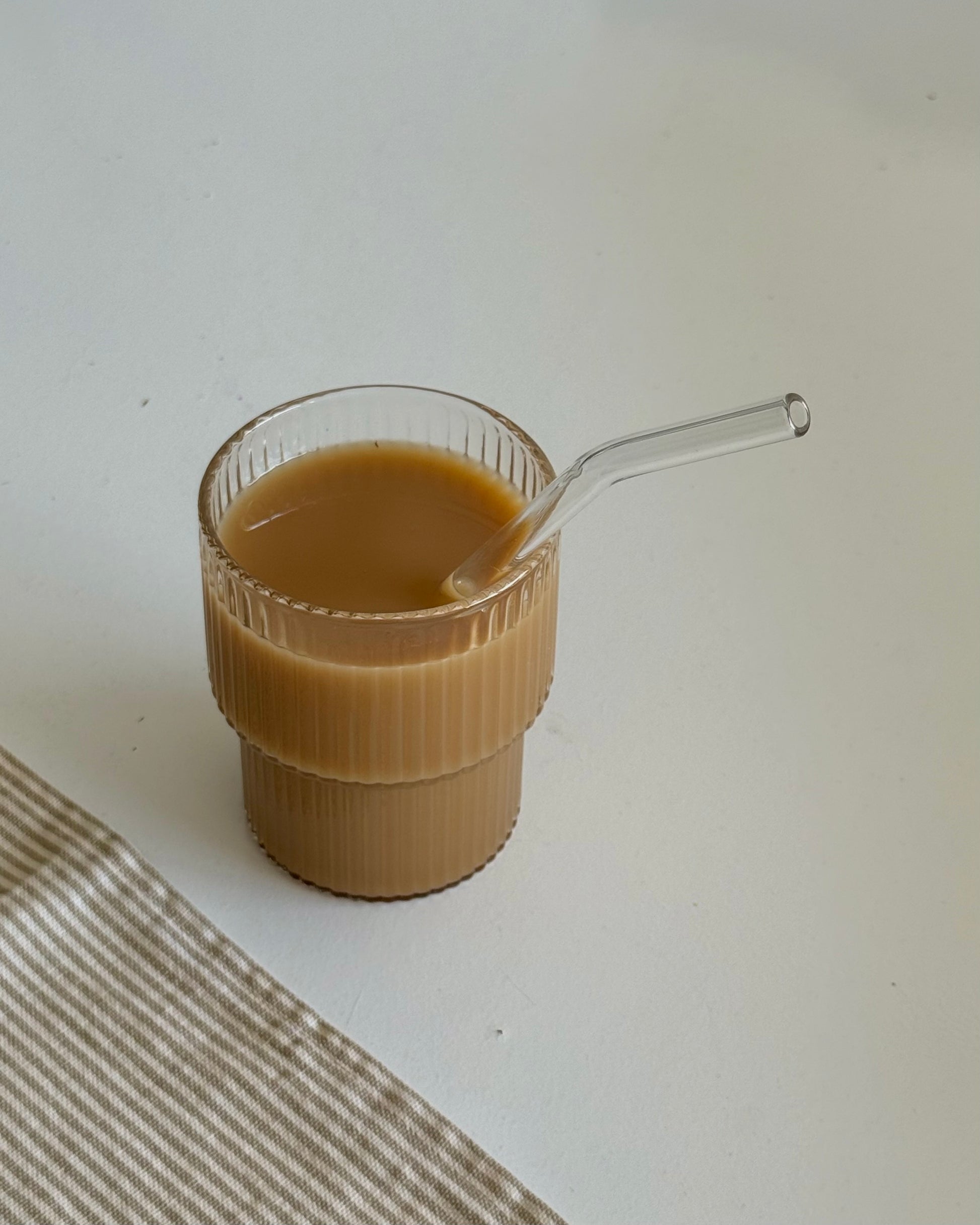 Vaso Rayas + sorbito vidrio