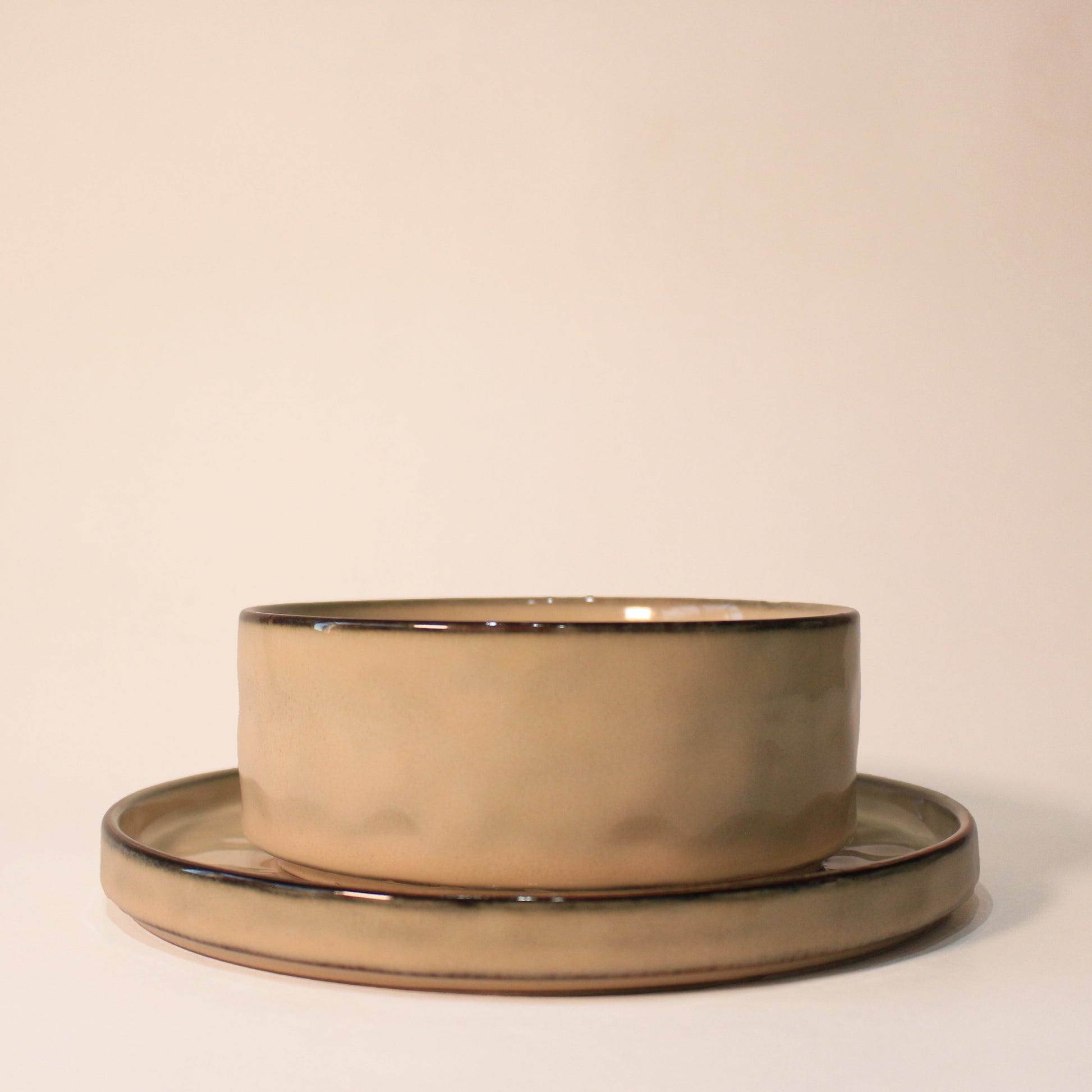 Set Mónaco: plato cerámica + bowl cerámica