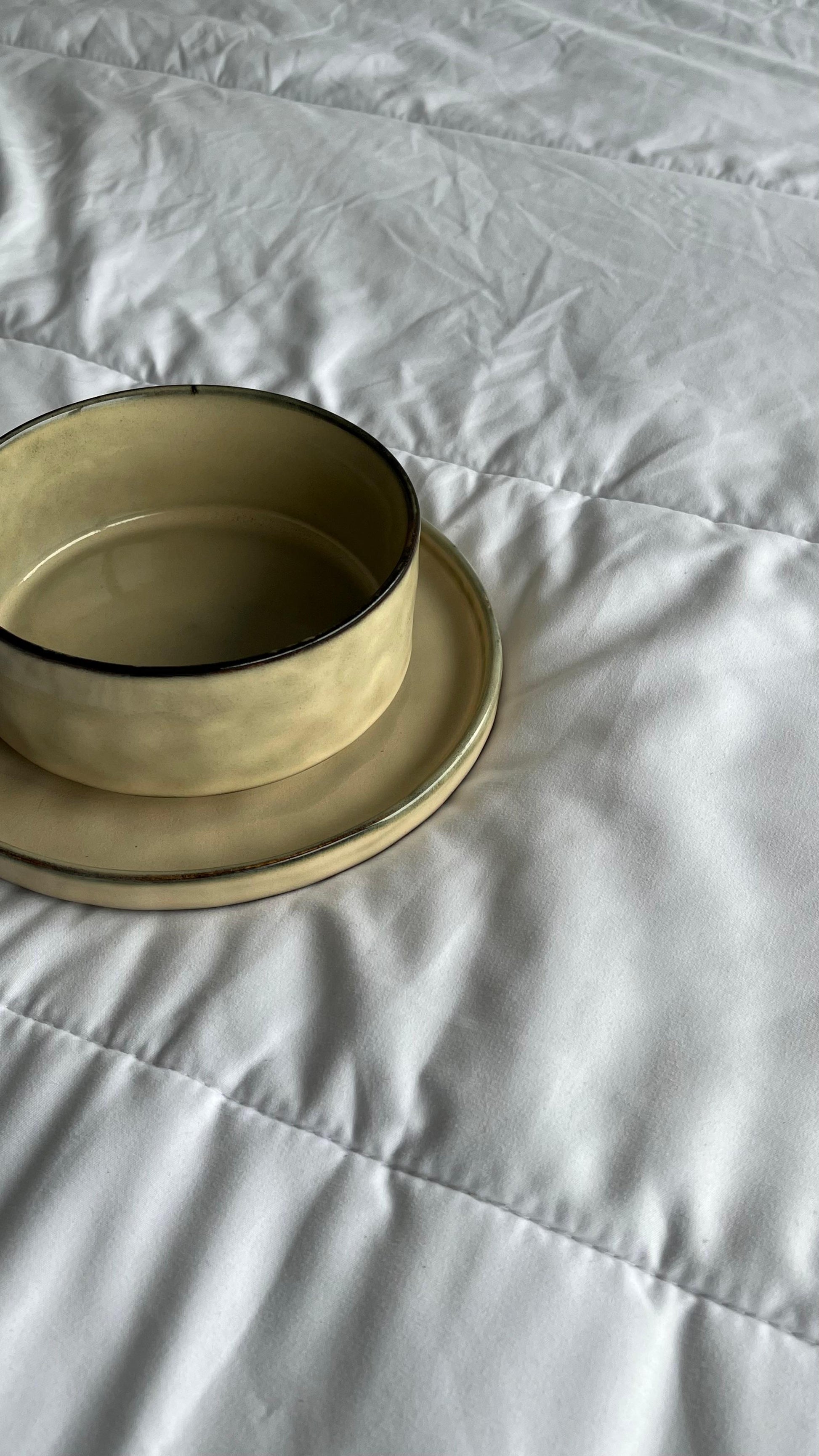 Set Mónaco: plato cerámica + bowl cerámica